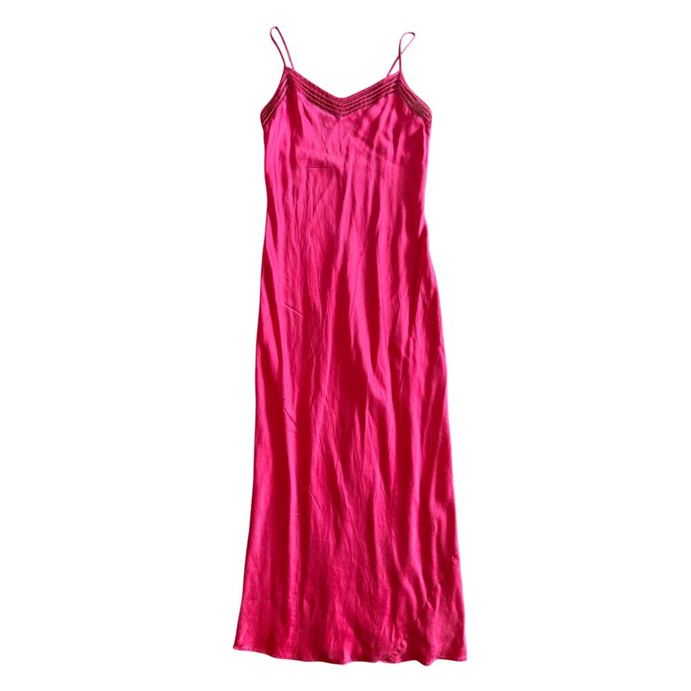 Victoria's Secret Silk Red Slip Midi Dress Size S Spaghetti Strap Y2K